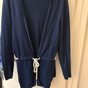 Nautica Navy Women's Cardigan with Rope Detail
